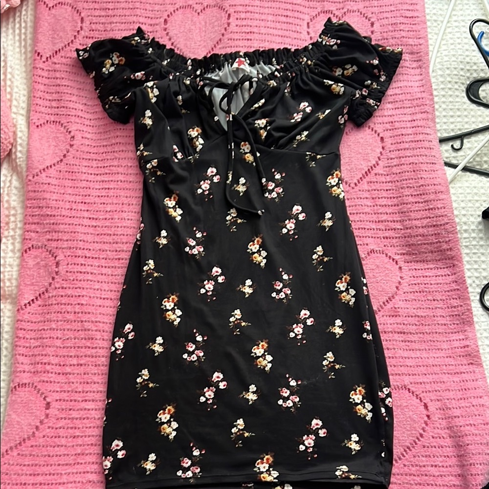 Floral Black Dress